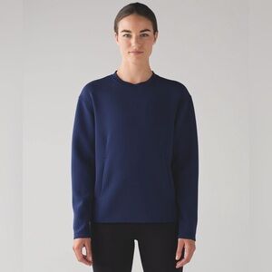 Lululemon Pocket Embrace The Space Crewneck Neoprene Workout Gym Hero Blue Sz 8